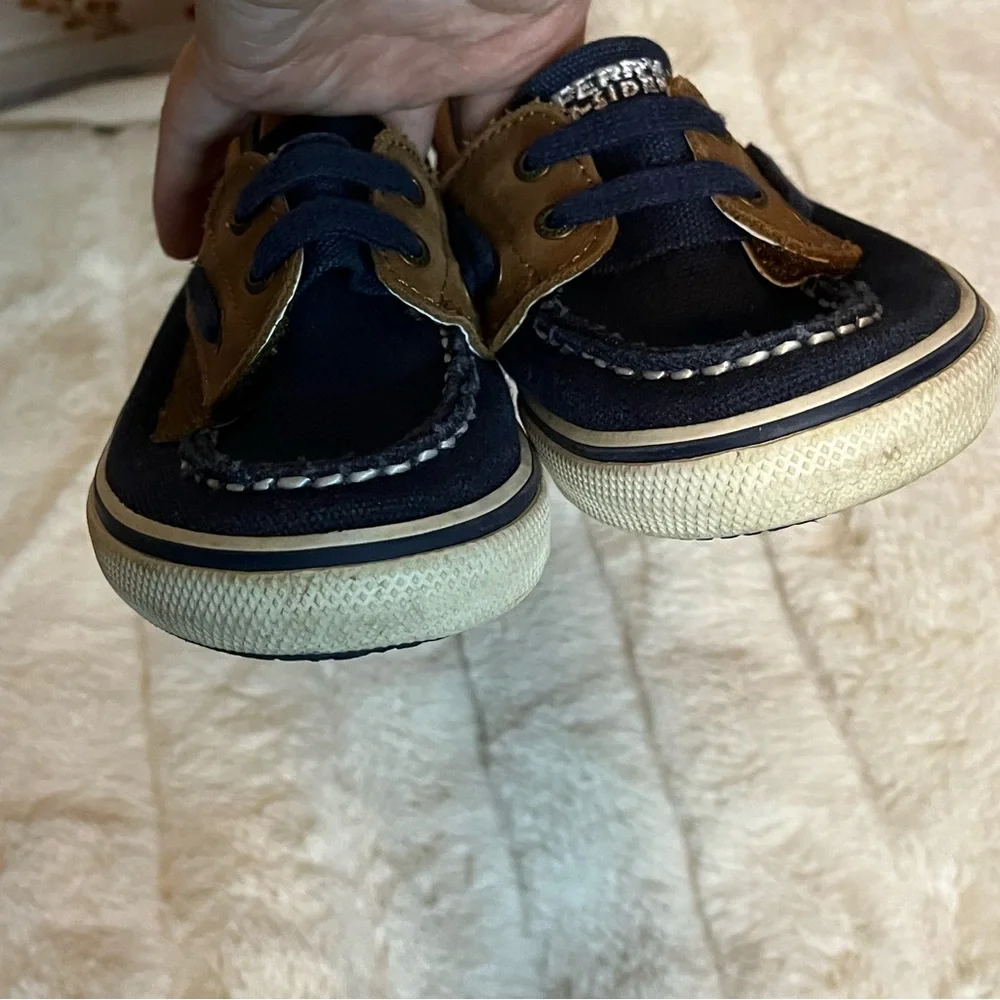 Sperry Toddler Unisex Boys Girls 10.5 Halyard Navy Blue Preppy Classic Boat Shoe